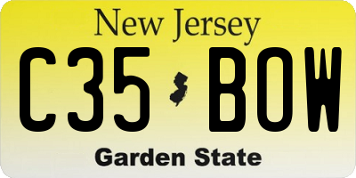 NJ license plate C35BOW