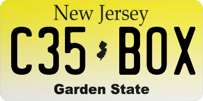 NJ license plate C35BOX