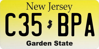 NJ license plate C35BPA