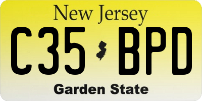 NJ license plate C35BPD