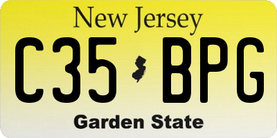 NJ license plate C35BPG