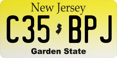 NJ license plate C35BPJ