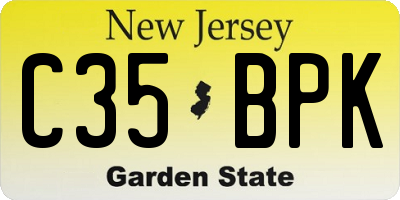 NJ license plate C35BPK