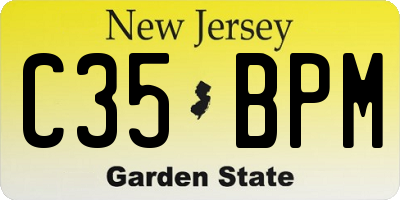 NJ license plate C35BPM