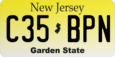 NJ license plate C35BPN