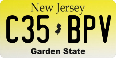 NJ license plate C35BPV