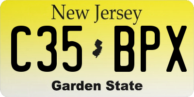 NJ license plate C35BPX