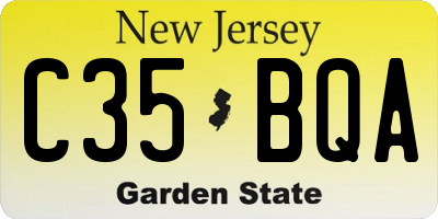 NJ license plate C35BQA