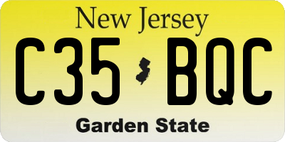 NJ license plate C35BQC