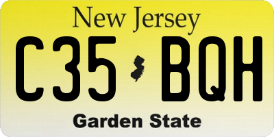 NJ license plate C35BQH