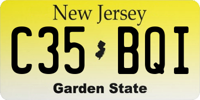 NJ license plate C35BQI