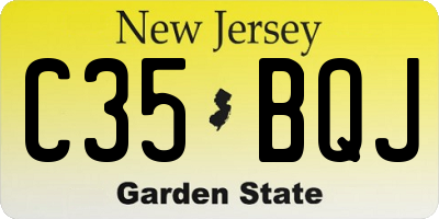 NJ license plate C35BQJ