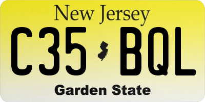 NJ license plate C35BQL