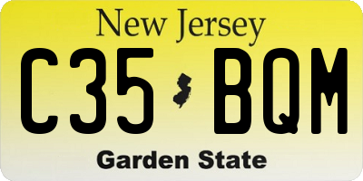 NJ license plate C35BQM