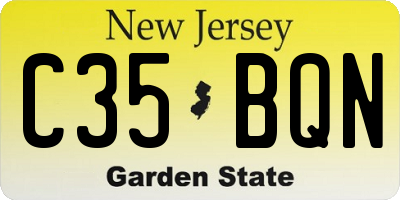 NJ license plate C35BQN