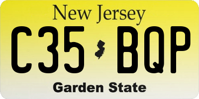 NJ license plate C35BQP