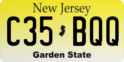 NJ license plate C35BQQ