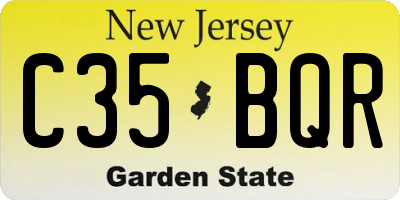 NJ license plate C35BQR