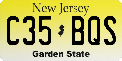 NJ license plate C35BQS