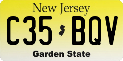 NJ license plate C35BQV