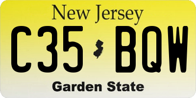 NJ license plate C35BQW