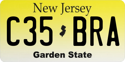 NJ license plate C35BRA