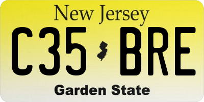 NJ license plate C35BRE