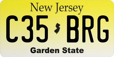 NJ license plate C35BRG