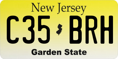 NJ license plate C35BRH