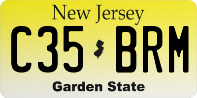 NJ license plate C35BRM