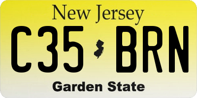 NJ license plate C35BRN
