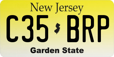 NJ license plate C35BRP