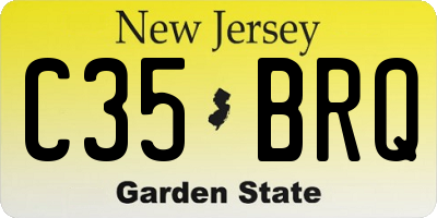 NJ license plate C35BRQ