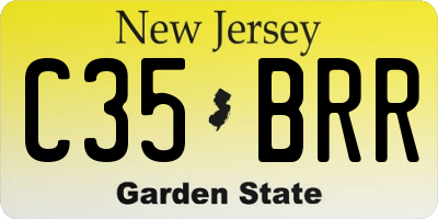 NJ license plate C35BRR