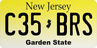 NJ license plate C35BRS