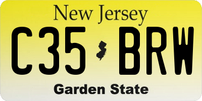 NJ license plate C35BRW