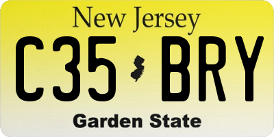 NJ license plate C35BRY