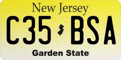 NJ license plate C35BSA