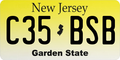 NJ license plate C35BSB