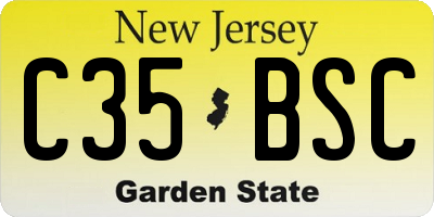 NJ license plate C35BSC