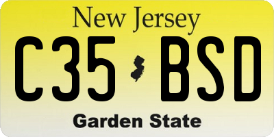 NJ license plate C35BSD