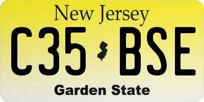 NJ license plate C35BSE