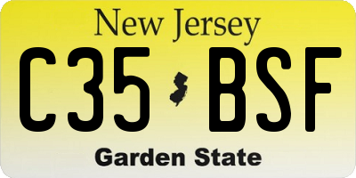 NJ license plate C35BSF