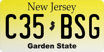NJ license plate C35BSG