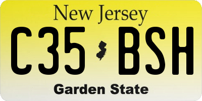 NJ license plate C35BSH