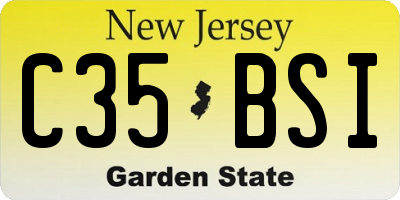 NJ license plate C35BSI