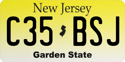 NJ license plate C35BSJ