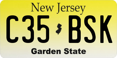NJ license plate C35BSK