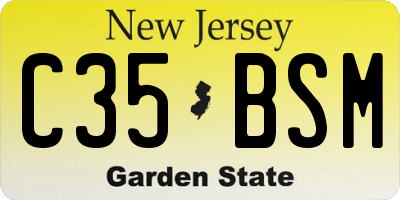 NJ license plate C35BSM