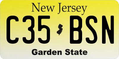NJ license plate C35BSN